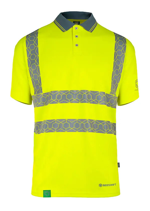 BEESWIFT ENVIROWEAR Hi-Vis Polo Shirt SY – Perdirbamas polo marškinėlis su aukšto matomumo funkcija