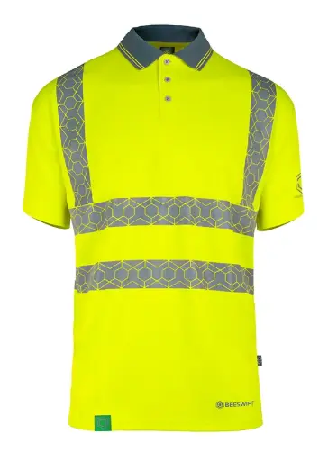 BEESWIFT ENVIROWEAR Hi-Vis Polo Shirt SY – Perdirbamas polo marškinėlis su aukšto matomumo funkcija