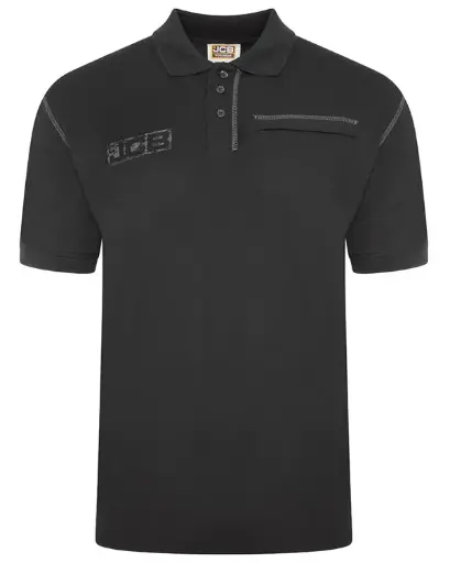 JCB TRADE WORK POLO BLACK – Darbo polo marškinėliai (juodi)