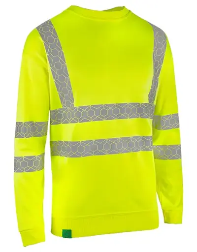 BEESWIFT ENVIROWEAR RECYCLABLE HI-VIS SWEATSHIRT SY – Perdirbtas aukšto matomumo džemperis (Class 3)